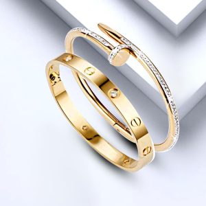 meenaz bracelet for women bangles for women anti tarnish stylish bracelet for girls gold kada for women accessories anti tarnish jewellery stainless steel bracelet gifts combo 2 pcs bracelets kada for girls gir;friend lovers